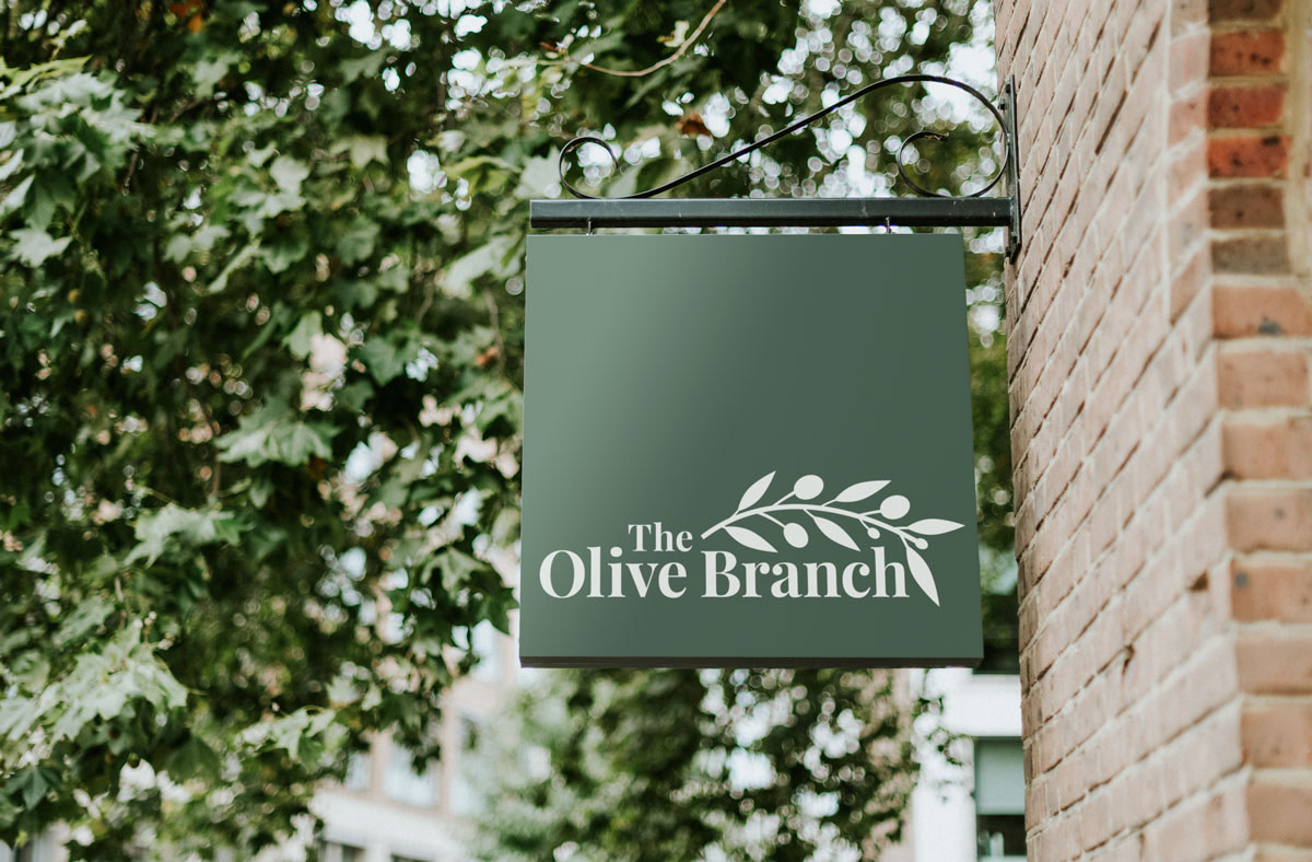 Olive Branch Outdoor Shop Sign Mockup