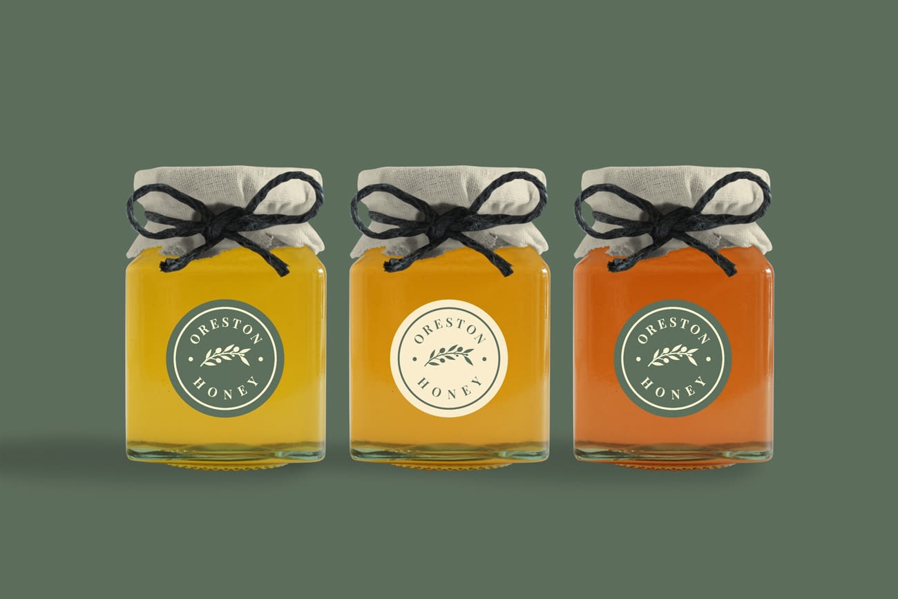 Olive Branch Deli Honey Jar Packaging Mockup