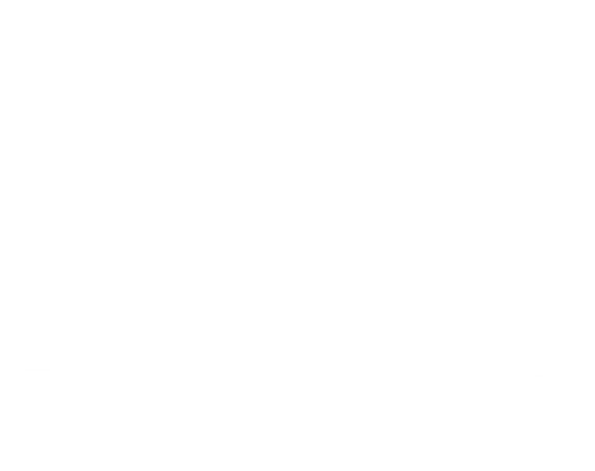 DEP Fabrication Logo Design Portrait All White