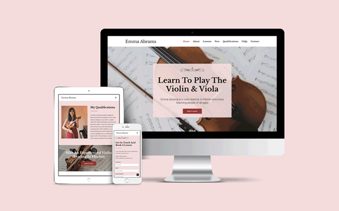 emma abrams violin teacher Hitchin Website Design