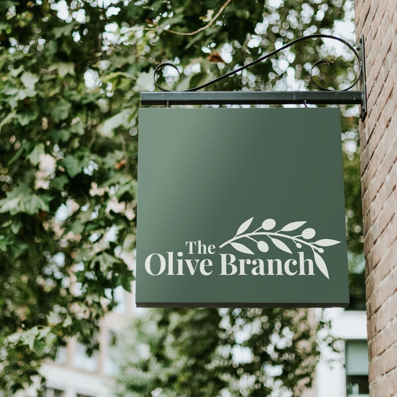 Olive Branch Outdoor Shop Sign Mockup uai