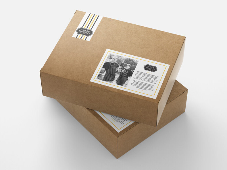 taylor kingsley catering food box packaging stacked mockup optimised uai