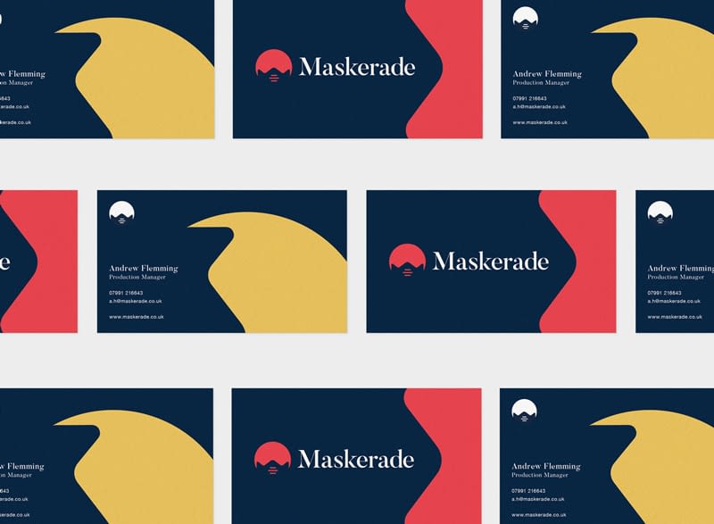 MASKERADE brand identity Business Card mockup optimised