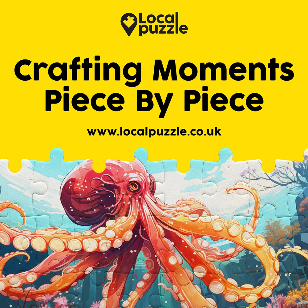 Local Puzzle Ad Puzzle octopus under water Mockup