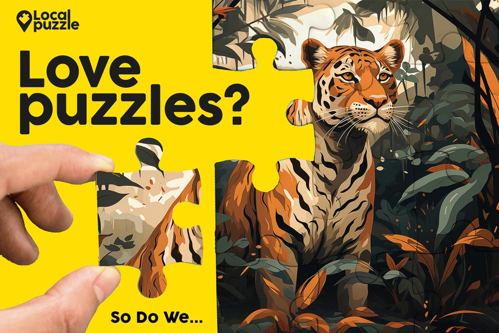 Local Puzzle Ad Puzzle Bengal Tiger Mockup