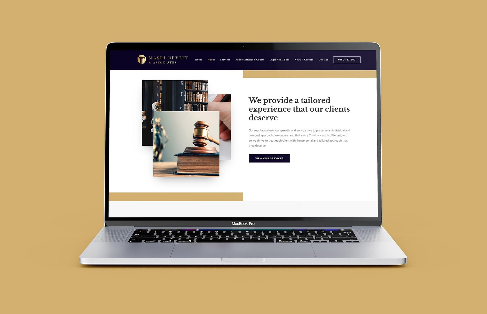 MDA Law Website Mockup Laptop Contact Page