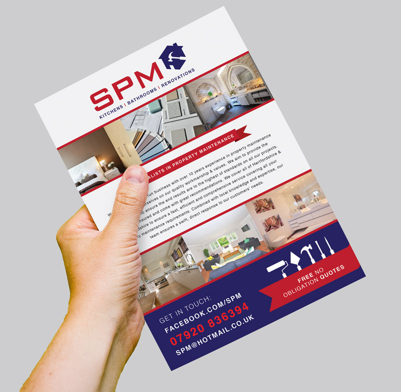 spm leaflet design hertfordshire print design